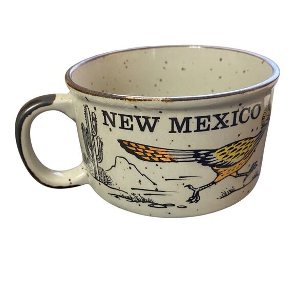 Roadrunner New Mexico Otagiri Style Japan Soup Mug Speckled Glaze - Picture 1 of 6